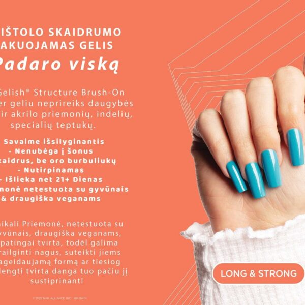 Lakuojamas Statybinis Gelis Gelish Brush-on Builder 15ml. - Image 6