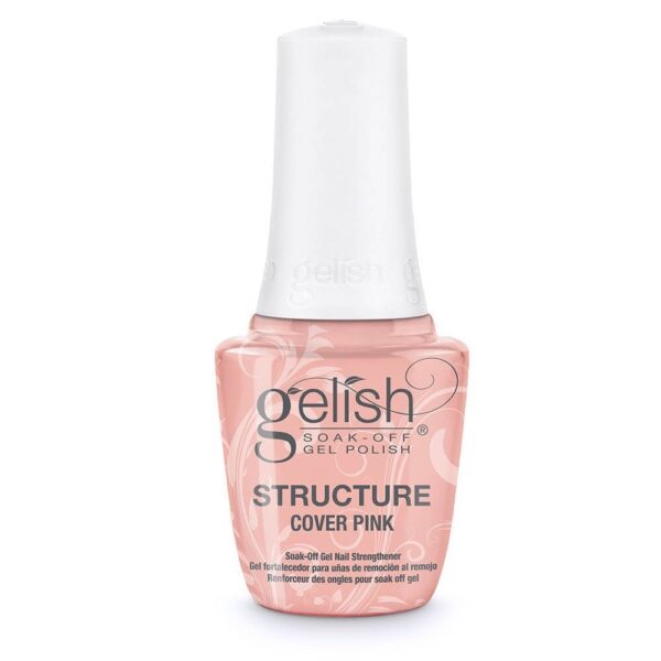 Gelish Structure Cover Pink - maskuojantis rožinis nutirpinamas gelis su teptuku 15ml. - Image 1