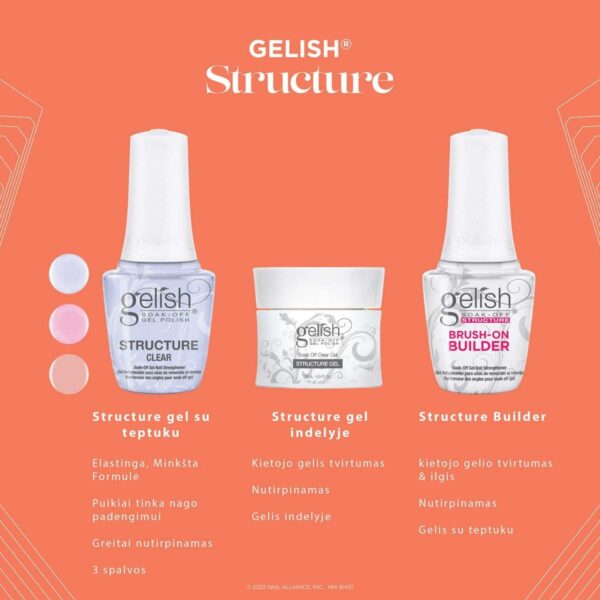 Lakuojamas Statybinis Gelis Gelish Brush-on Builder 15ml. - Image 10