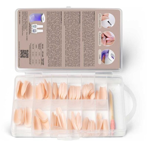 Nutirpinami minkštojo gelio tipsai Gelish 120vnt. Medium Coffin Light Nude - Image 2
