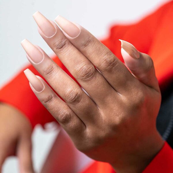 Nutirpinami minkštojo gelio tipsai Gelish 120vnt. Medium Coffin Nude - Image 4