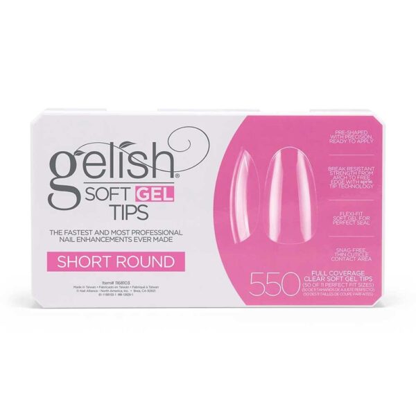 Nutirpinami minkštojo gelio tipsai Gelish (SOFT GEL TIPS) 550vnt. Short Round - Image 1