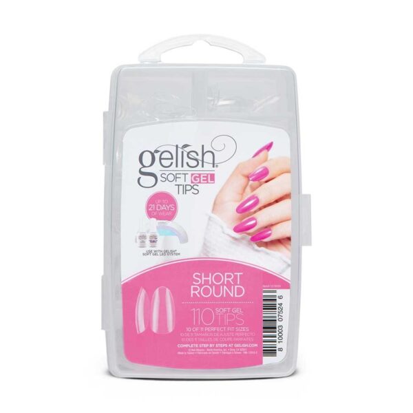 Nutirpinami minkštojo gelio tipsai Gelish (SOFT GEL TIPS) 110vnt. Short Round