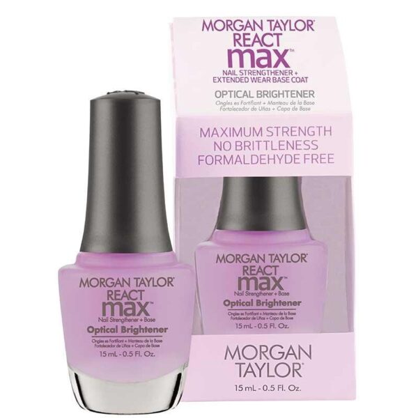 Morgan Taylor React MAX nagų stipriklis 15ml. OPTICAL BRIGHTENER