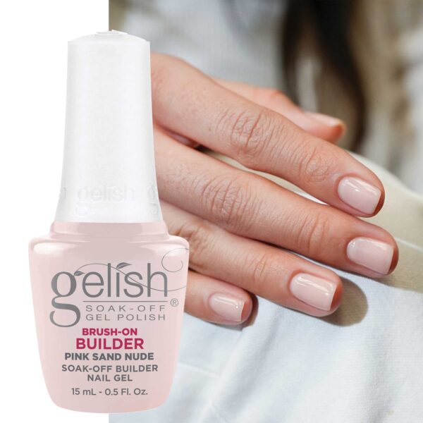 Lakuojamas Statybinis Gelis Gelish Brush-on Builder 15ml. Pink Sand